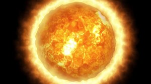 The Sun is shown in a green screen background