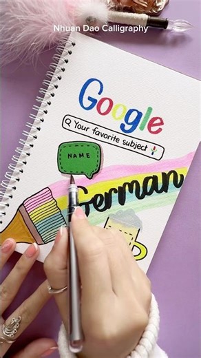 Make Your Notebook Stand Out with This Front Page Design #frontpage #nhuandaocalligraphy #shots