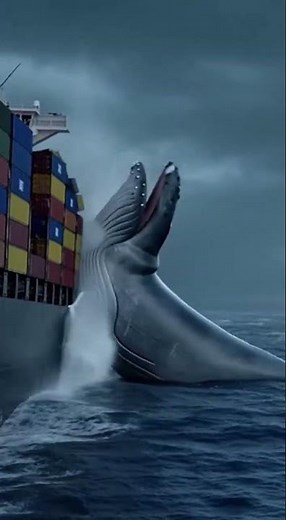 Storm Cam – Giant Whale Slams Into Cargo Ship at Sea