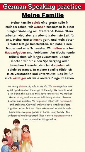 German A1–A2 Topic | Meine Familie | Easy Everyday German Paragraph