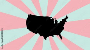 Animated United States map icon with a rotating background