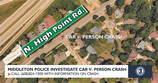 Middleton police investigate crash that injured pedestrian