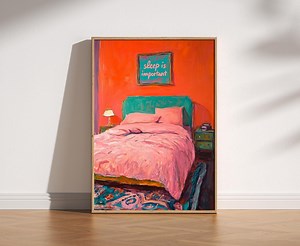 Sleep is Important Print: Retro Bedroom Wall Art - Etsy