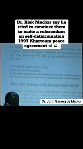 41K views · 1K reactions | Dr. John Garang de Mabior, explained the collapsed of Khartoum peace agreement in 1997 addresses Sudanese at Iowa state university 2002, USA  | South Sudan History | Facebook