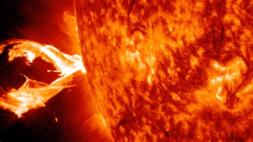 4K footage of powerful solar flares producing dramatic spitfire and radio blackout
