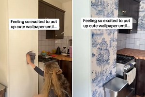 Woman excited to put up ‘cute wallpaper’—Then she looks closer