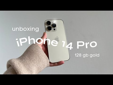 aesthetic gold iphone 14 pro unboxing 🍎 💖 phone & accessories unboxing
