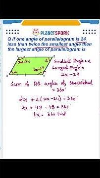 Class 8 Maths 🔥 Parallelogram Angle Problem Solved 🤯 | Find Largest Angle Easily 📐