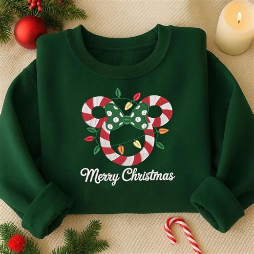 Merry Christmas Embroidery Design, Candy Cane Mouse Embroidery File, Holiday Bow Embroidery Pattern, Instant Download, 5 Size - Etsy Canada