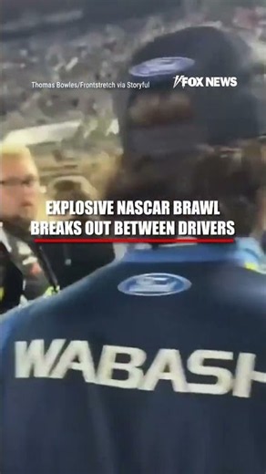 SEE IT: NASCAR drivers BRAWL after crash #nascar #shorts #crash