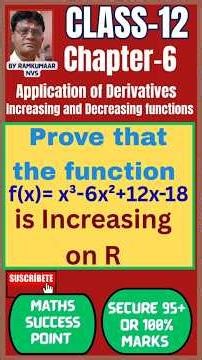 | Part-6 | Class-12 | Chapter-6 | Application Of Derivatives |NCERT Ex6.2 Related Question |