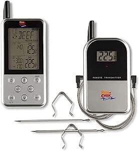 Maverick Industries Long Range Wireless Dual Probe Barbecue Smoker Meat Thermometer Set - Newest Version with a Larger Display and Added Features (Et-733) Silver