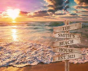 Beach House Signs With Names, Personalized Beach Sign, Custom Family Name Sign, Living Room Decor, Mother's Day Gifts for Mom From Kids - Etsy