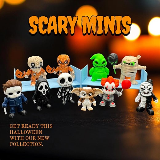 3D Printed Halloween Fidget Minis: Articulated Spooky Characters - Etsy