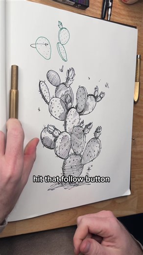 Master Drawing Prickly Pear Cactus with Simple Shapes