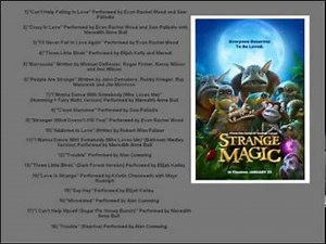 Strange Magic Official Movie Soundtrack List 2015