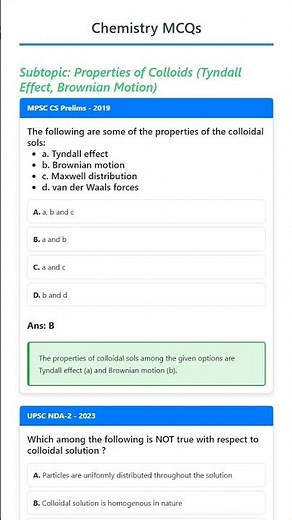 Properties of Colloids Tyndall Effect, Brownian Motion