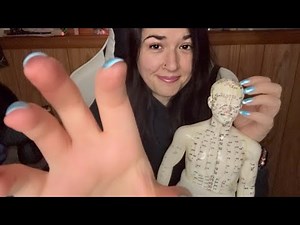 ASMR| chill acupuncture doll scratching, tapping, squeezing, visual triggers