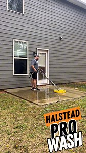 Concrete clean: ✅ done. When you’re ready to get this clean, text me! 📱 678-654-3178 #pressurewashing #cleaning #satisfying #patio #softwashing | Caleb Halstead