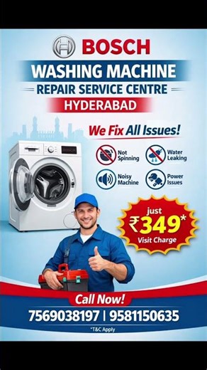 Bosch Washing Machine Repair Hyderabad | Fast Doorstep Service Best Bosch Washing Machine Repair