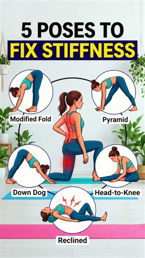 5 Beginner Yoga Poses for Stiff Hamstrings (Instant Relief) 🧘‍♀️🔥 #yoga #mobility #deskyoga