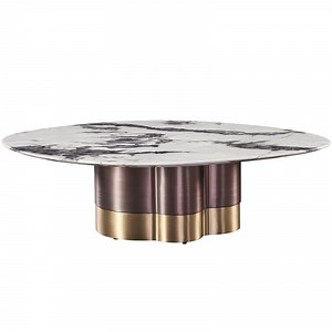 [Hot Item] Contemporary Round Nesting Tea Table Furniture Set Center Golden Silver Stainless Metal Side Marble Top Coffee Table