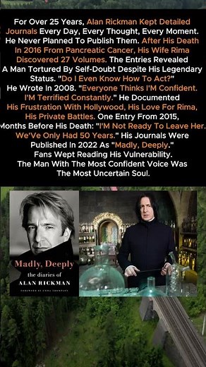 Alan Rickman’s Private Journals Revealed a Hidden Struggle 💔