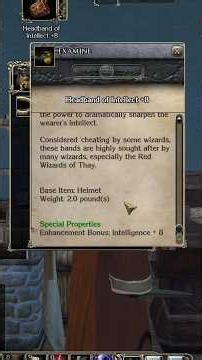 How to Craft the Headband of Intellect +8 in Neverwinter Nights 2 Short