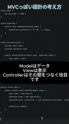 Javaのデザインパターン12.MVCっぽい設計の考え方 #java #エンジニア #フリーランス #デザインパターン