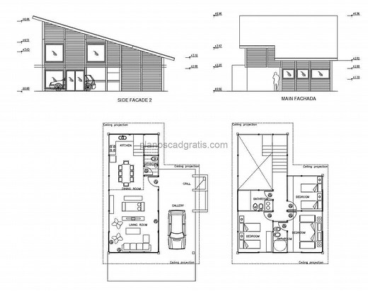 Pequeña Cabaña Moderna Planos de AutoCAD 2704212 - Planos CAD Gratis