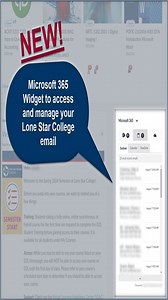 Office 365 Widget in D2L to Access Your LSC Email, Calendar, and OneDrive in ONE PLACE!📧 This new tool integrates directly into the D2L environment, allowing you access to your OneDrive files for assignments, calendar events, and manage your Lone Star College emails seamlessly. | Lone Star College-CyFair