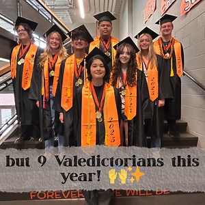 🎓 Blaine High School Class of 2025 has something truly special to celebrate… not just 2, not 4, not 6, or even 7 — but 9 Valedictorians this year! 🙌✨ From bottom row up: 👩‍🎓 Salutatorian – Makenna Lausier 🎓 Valedictorians – Sukshaan Khosah, London Fletcher, Brie Smith, Shaylie Daniels, Mackenzie Cottnair, Jayden Winslow, Blake Koreski 📸 Not pictured but just as celebrated – Isaiah Zuch & Sahib Gill We are so proud of these hardworking students and can’t wait to see what their future holds!