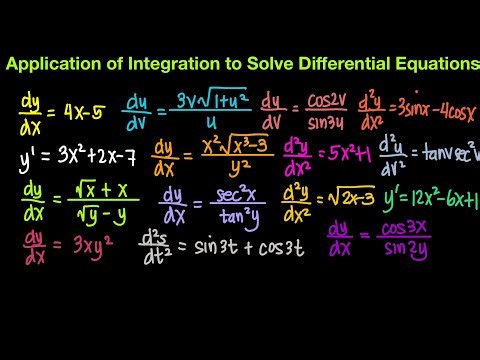 Application of Integration to Solve Differential Equations Part 1