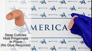 Americanails RealisTech Ultra Lifelike Silicone Practice Finger for Acrylic Nails - Nail Technician Training Tool, Flexible Practice Finger, Mannequin Finger with Insertable Nails, Practice Nail Art