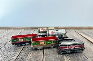 5 Vintage Toy Tin Trains - Tin Litho Toy Trains - Marx Tin Trains - Etsy