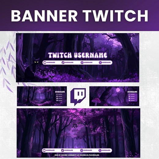 TWITCH BANNER PACK – Purple Edition (5 Designs) - Etsy