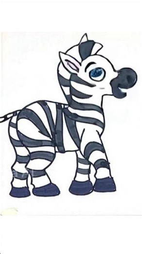 🦓 Watch This Zebra Come to Life in 18 Seconds! #coloringforkids #shorts #viral #kidsart #drawingfor