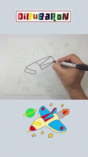 Dibujando una nave espacial | Dibujos faciles