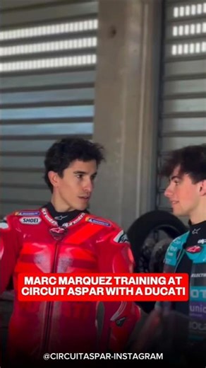 MARC MARQUEZ TRAINING AT CIRCUIT ASPAR WITH A DUCATI #motogp #ducati #ducatipanigale #marcmarquez