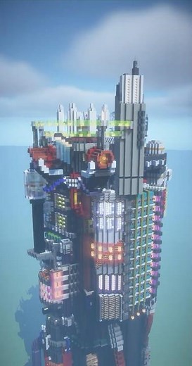 Cyber Tower build #minecraft