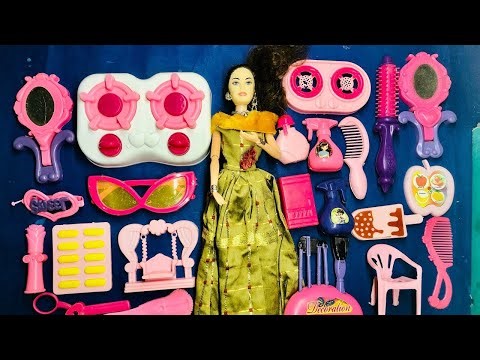 Little kitchen cooking set || barbie doll kitchen set