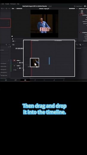 Real Quick Import GIF's in DaVinci Resolve 18.6 #davinciresolve #shorts
