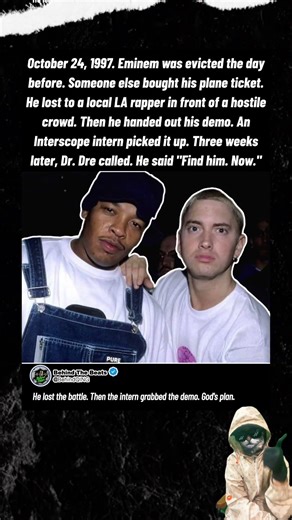 Eminem lost the 1997 Rap Olympics. Then an intern picked up his demo tape. #Eminem #Rap #DrDre