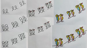 26K views · 720 reactions | How to draw 6 birds easy step by step | New trick very easy bird drawing for kids | Bird draw | Priyanka creative guru | Facebook