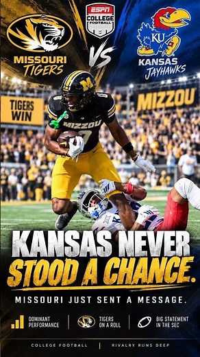 Missouri DOMINATES Kansas 38–21 😳🔥 | Border War Statement Win