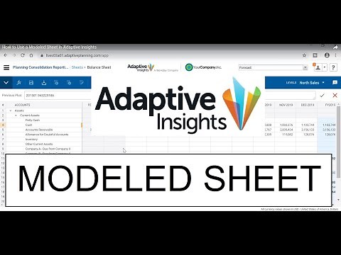How to Use a Modeled Sheet in Adaptive Insights
