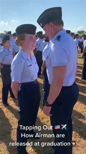 Military Daughter Tapping Out at Air Force BMT Graduation