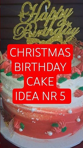 Christmas-Inspired Red, Green & Gold Birthday Cake 🎄✨ | Festive Buttercream Cake Decor