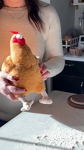 You've heard of elf on the shelf, but what about chicken in the kitchen 🐓? Gwen the hen wandered into the farmhouse kitchen and got into a little mischief 🙊 What will she get into next? Want your own Gwen? Head to our brand new merch shop to grab your own today 🫶! https://store.vitalfarms.com/products/1199628 | Vital Farms