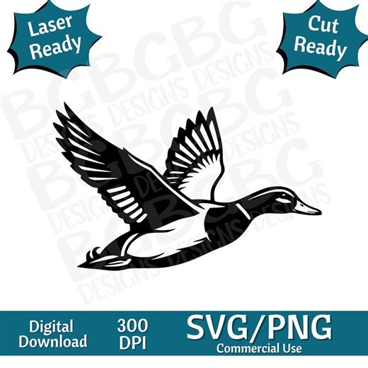 Mallard Duck Flying SVG PNG, Vector Graphic Design Cut Print Cnc Digital Files Clip Art Silhouette, Marsh Svg, - Etsy